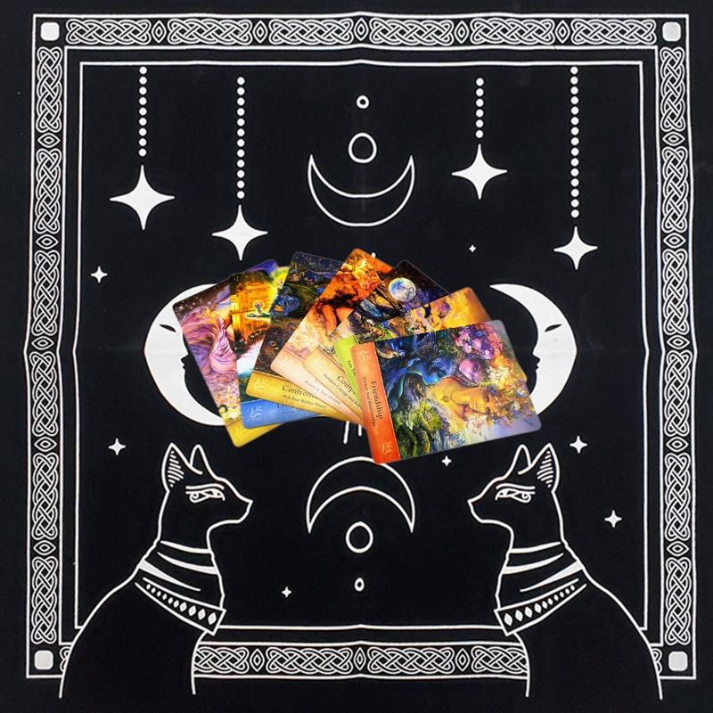 Square Flannel Tarot Altar Cloth Card Board Game Astrology for Oracle Card Pad Table Cover Card Mat Divination Tableclot