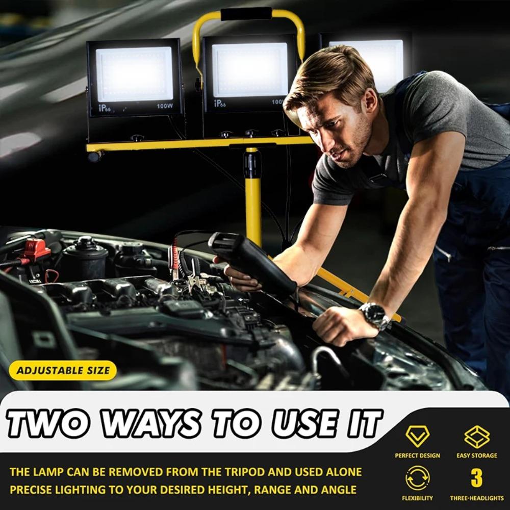 Floodlight with bracket emergency maintenance work light construction site mobile portable searchlight outdoor square lighting