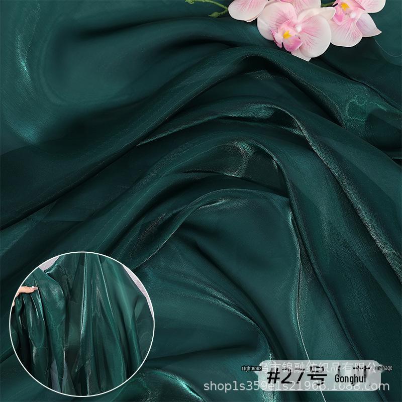 Křišťálová saténová organzová látka na Hanfu, svatební a večerní šaty, dětské oblečení