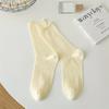 Candy Color Summer Socks Hollow Out Roll Edge Socks Sweet Long Socks  Women