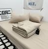 Summer Blanket Set Japanese Solid Colour Simplicity Summer Comforter Set Soft Thin Quilt Bed Sheet Pillowcase 4pcs Bedding Set