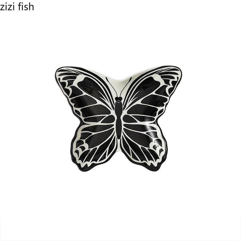 Creative Ceramic Butterfly Plate Dessert Plate Snack Plate Sushi Plates Fruit Salad Plates Restaurant Specialty Tableware