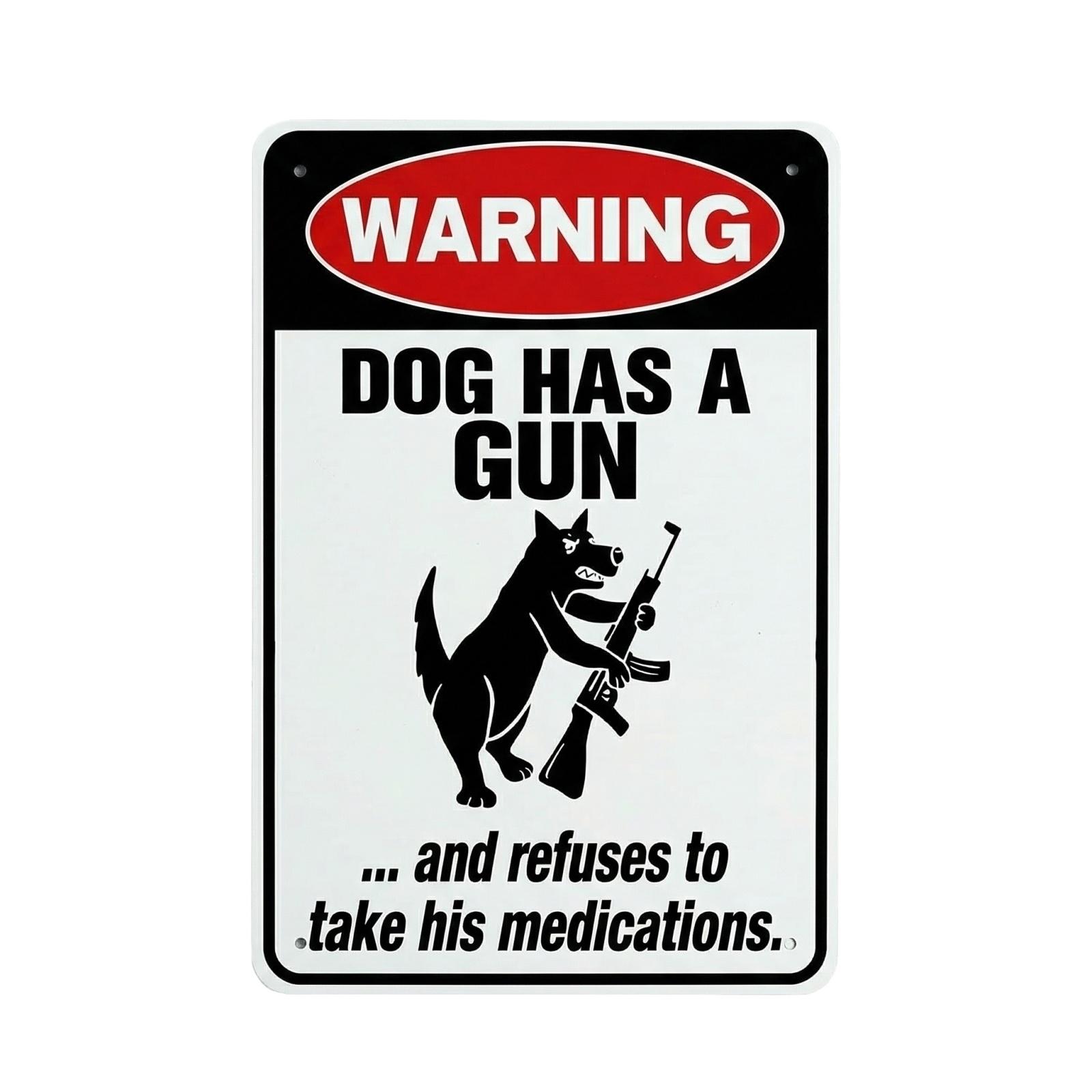 

Fun Dog-Themed Metal Yard Sign One Size