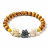 Hand Jewelry Cute Biscuit Cat Bracelet Adjustable Wristband Women Hand Bracelet Retro Cat Beads Bracelet Lovers
