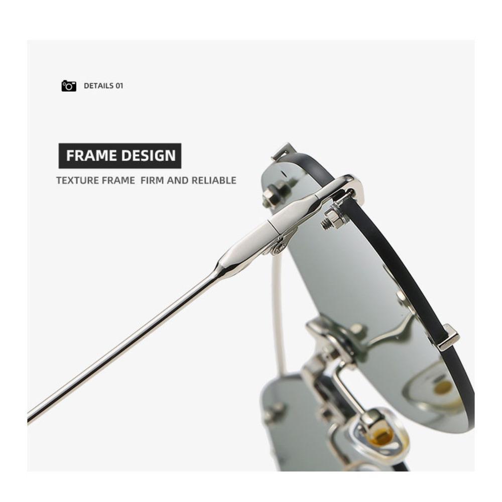 Metal frameless sunglasses for fashion shows personalized unisex small frame irregular trendy eyewear