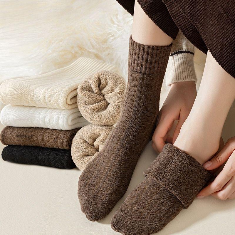 5 Pairs of Warm Socks, Autumn and Winter Snow Socks,  Women's Socks