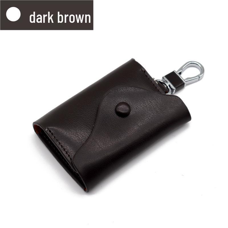 Men's Genuine Leather Large Capacity Key Holder - Multi-functional Waist Hanging Key Case for Home Use