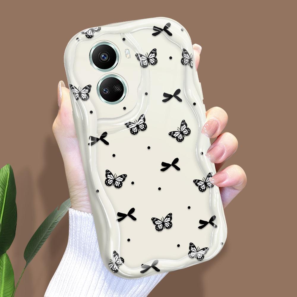 For Honor 90Lite X6B X8 Infinix Hot 30 40i 40Pro Smart8 Vivo V27 V29e V30e Moto G84 Fashion Girl Cream Texture Soft Silicone Full Lens Protect Casing