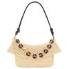 Ola Woven Brand Letter Logo Tortoiseshell Sweet Donut Chain Raffia Leather Crossbody Bag Medium Natural Color AP22P22X22-2123