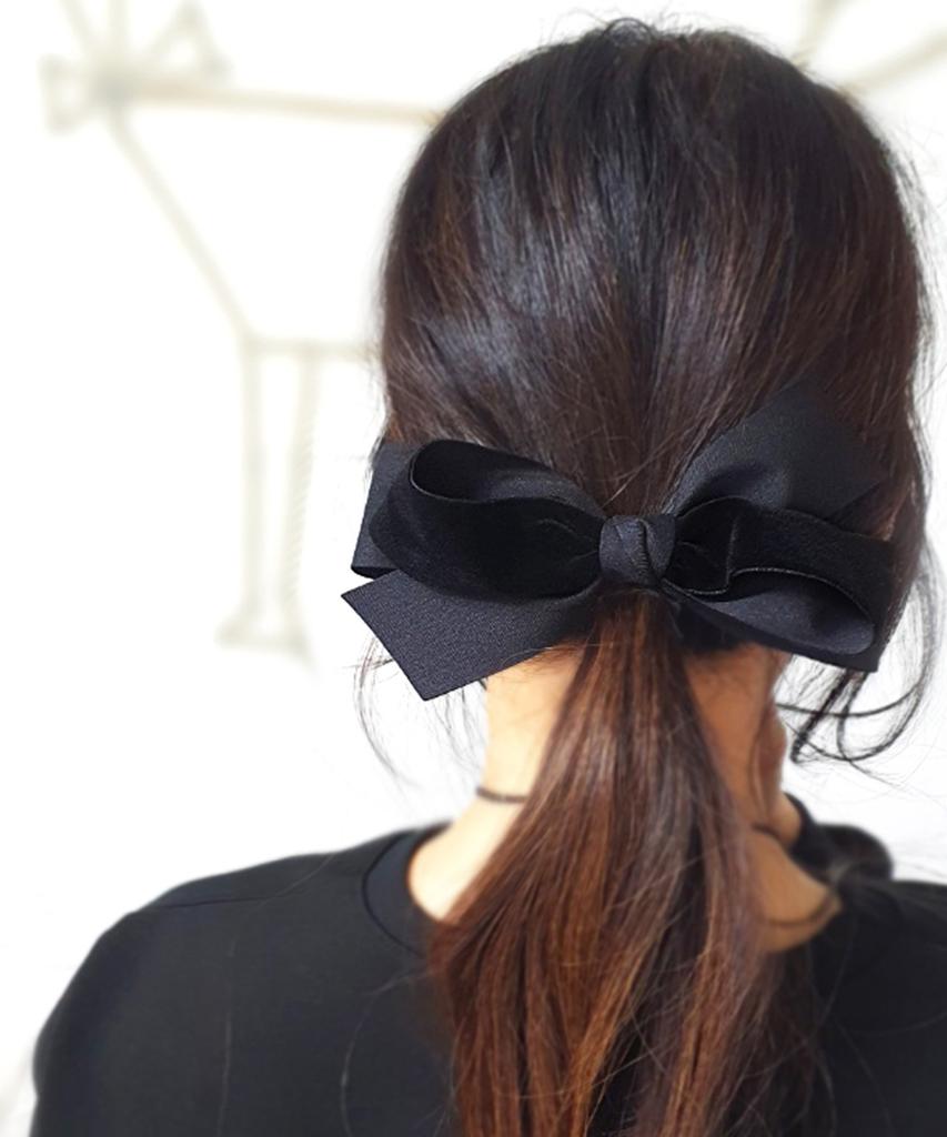 Racoha Lovely Velvet P Big Ribbon Hairpin
