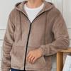 Herbst Winter Herren Fleece Kapuzenjacke Europäischer Stil 2025 Winter Reißverschluss Taschen Klassische Basic Oberteile Oberbekleidung Khaki Bequeme Jacken Neu