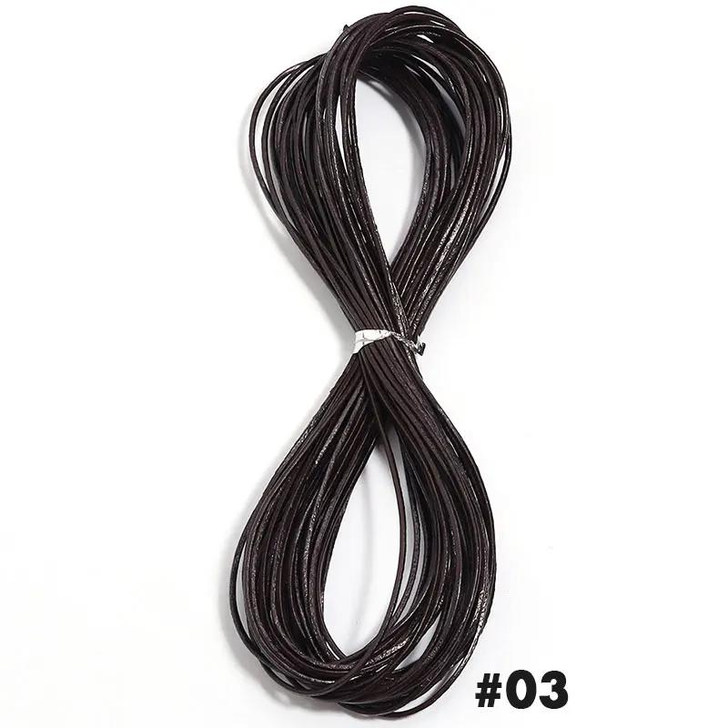 10 yardas Cuerda Redonda de Cuero Diámetro 1.5mm Cordón de Cuero Genuino de Colores Accesorios de Ropa DIY Artesanía en Cuero Materiales Hechos a Mano