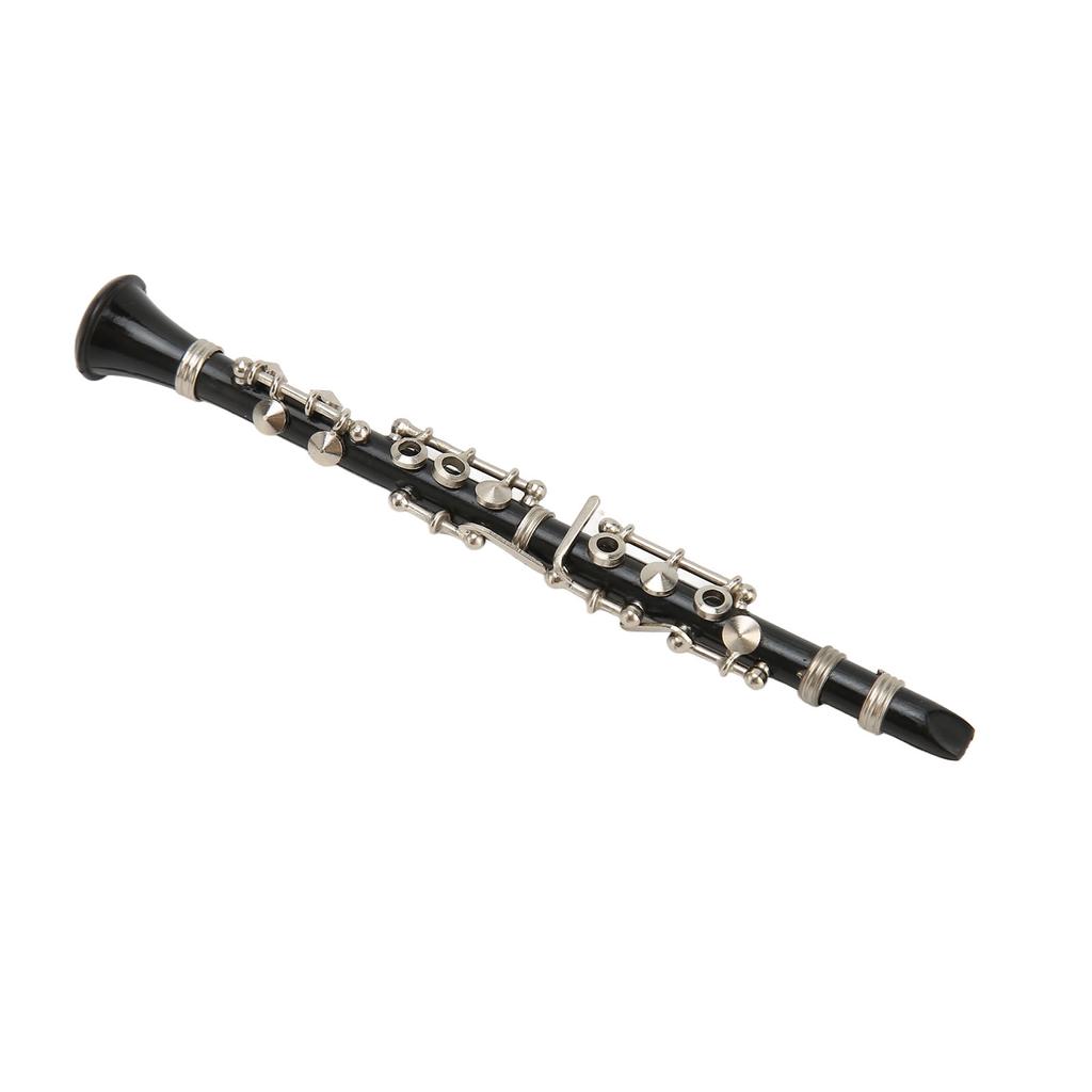 Miniature Clarinet Replica with Stand and Case Mini Musical Instrument Dollhouse Model Decoration