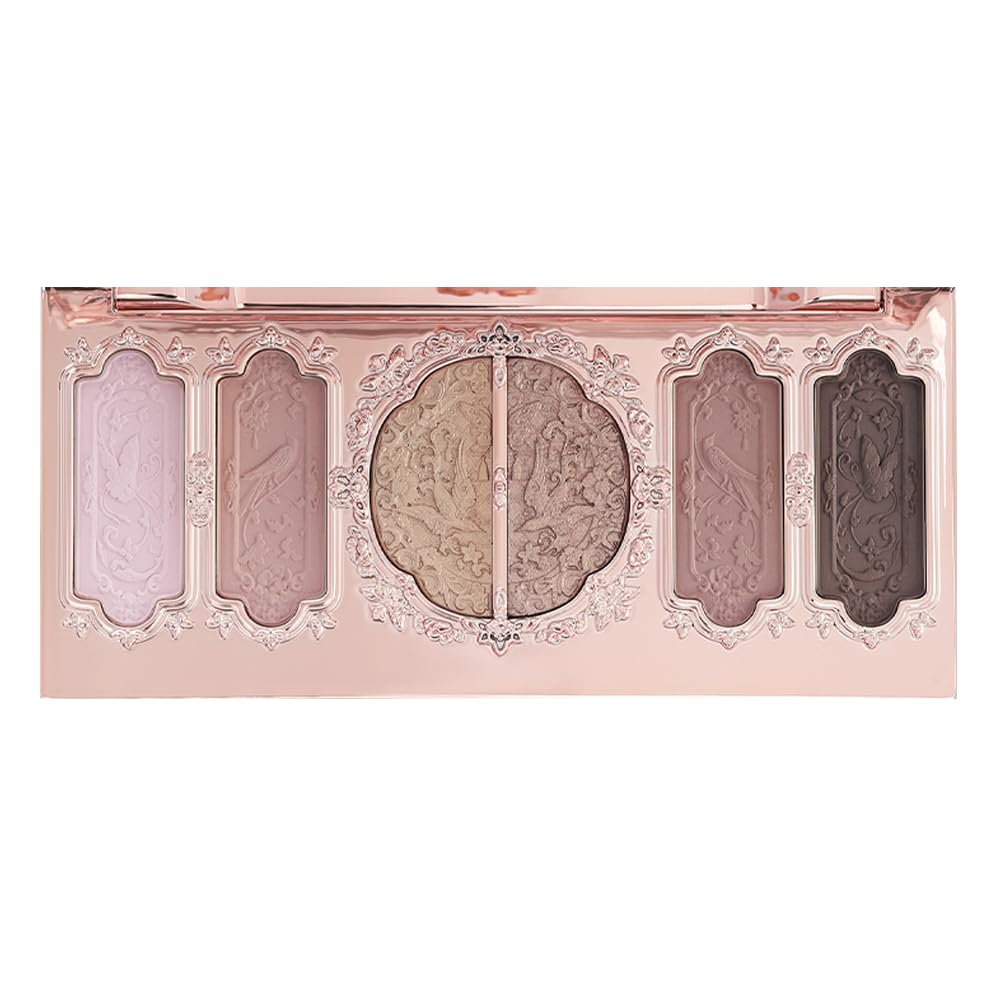 FlowerKnows Butterfly Cloud Shoulder 6-Color Eyeshadow Palette (03 Koro Purple Smoke)