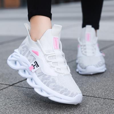 New Summer Women's Shoes Black Casual Sports Shoes Young Women's Breathable and Lightweight Running Shoes Elastic Flying Socks Shoes Foreign Trade
