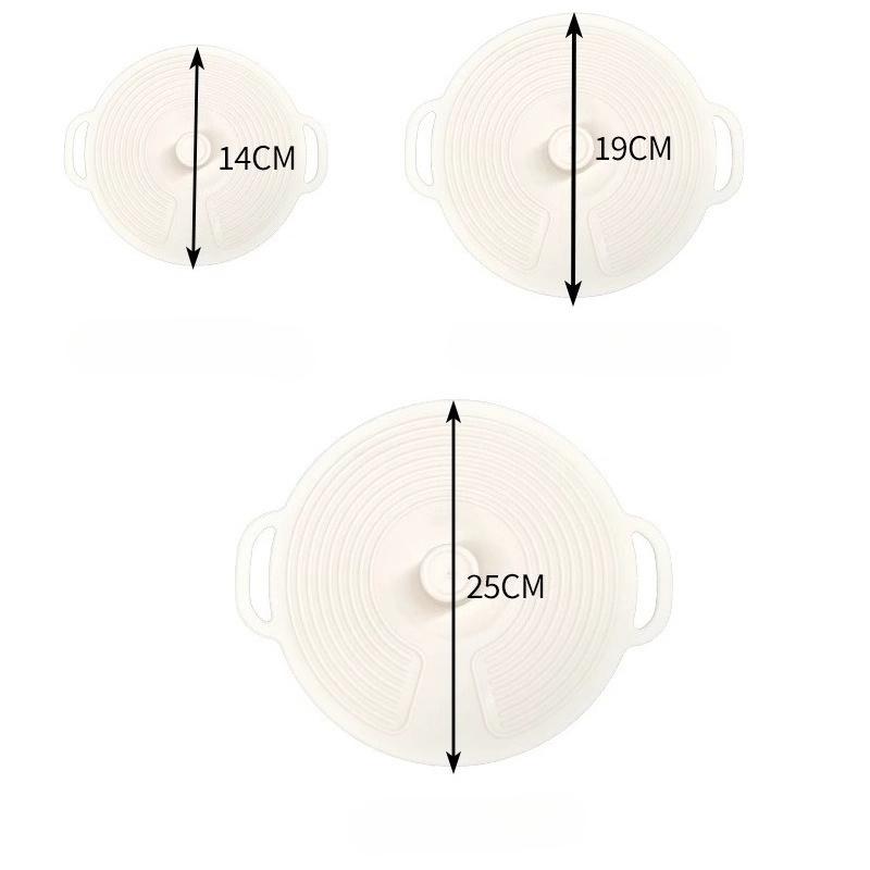 Three silicone covers, with dual handles and suction cup sealing - suitable for bowls, plates, frying pans and cups