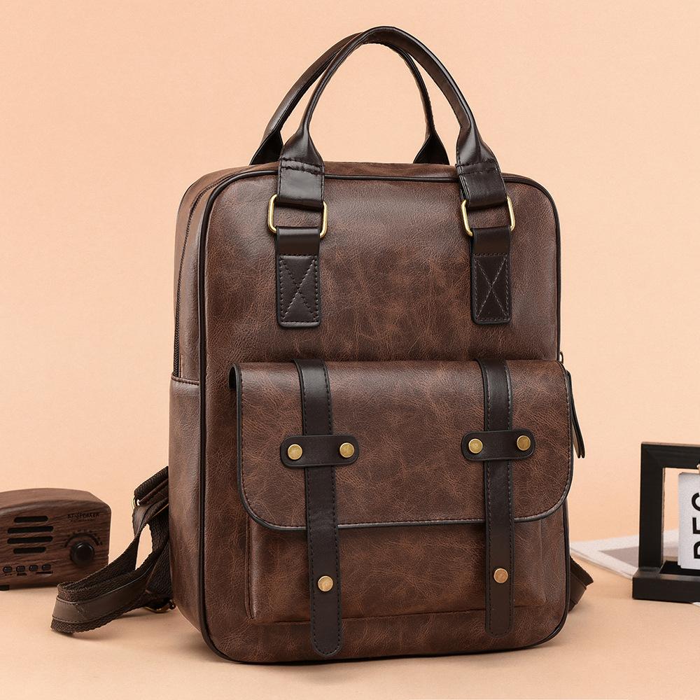Premium Backpack Retro Double Backpack New Fashion Commuter Versatile Women's Bag Shoulder Bag