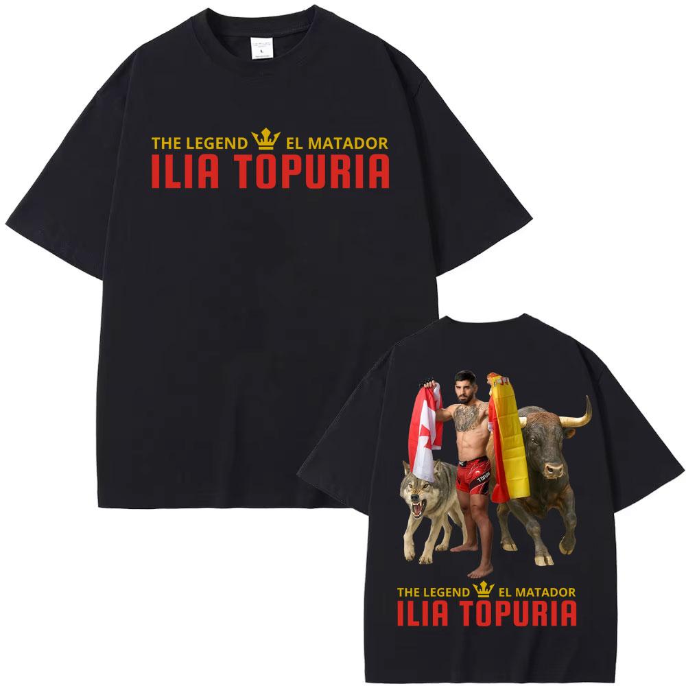 2026 El Matador Ilia Topuria Vintage Graphic T Shirt Mens Clothing Fashion Gothic T Shirts Man Summer Tops Comfort Tshirt