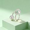 Statement Copper Color Ball Open Ring For Women, Adjustable Geometric Finger Rings Minimalist Modern Jewelry Gift