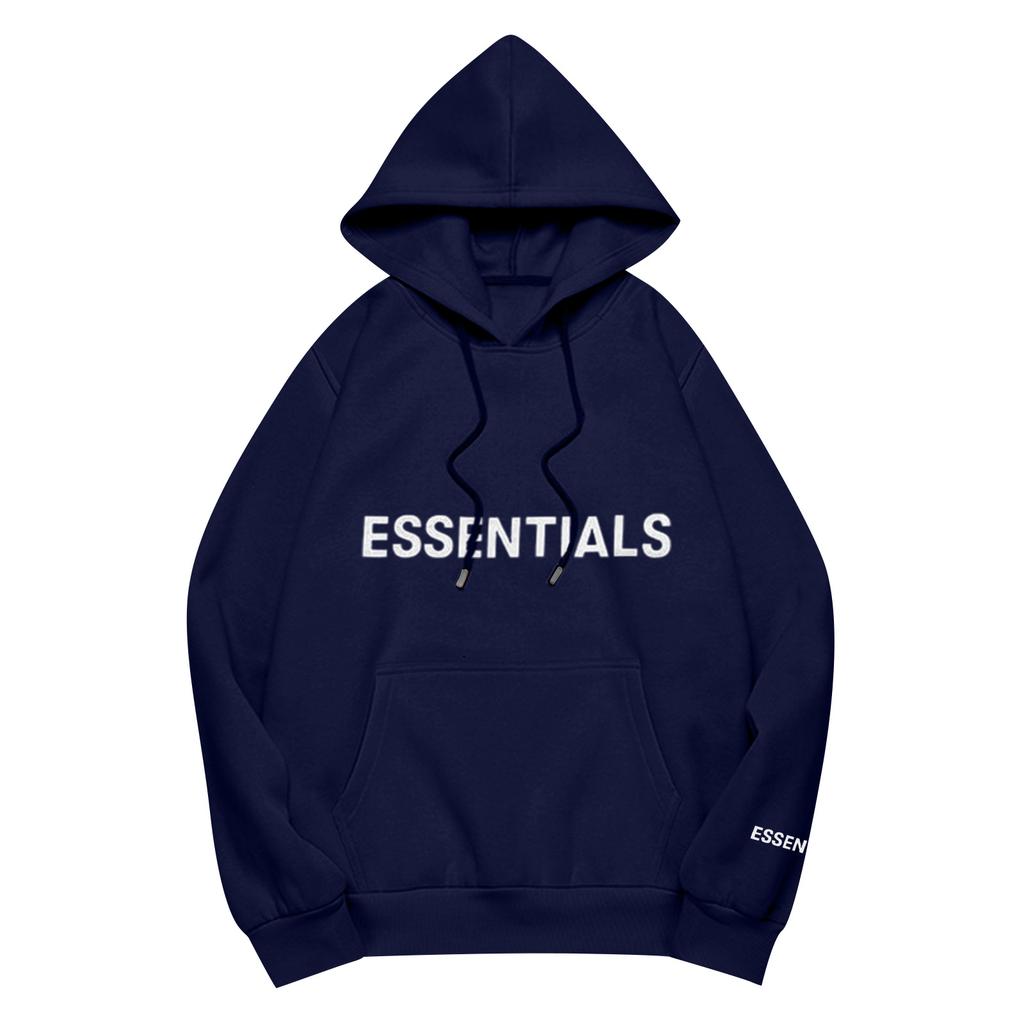 Unisex Loose Casual Letter Print Solid Round Neck Long Sleeve Hooded Sweatshirt