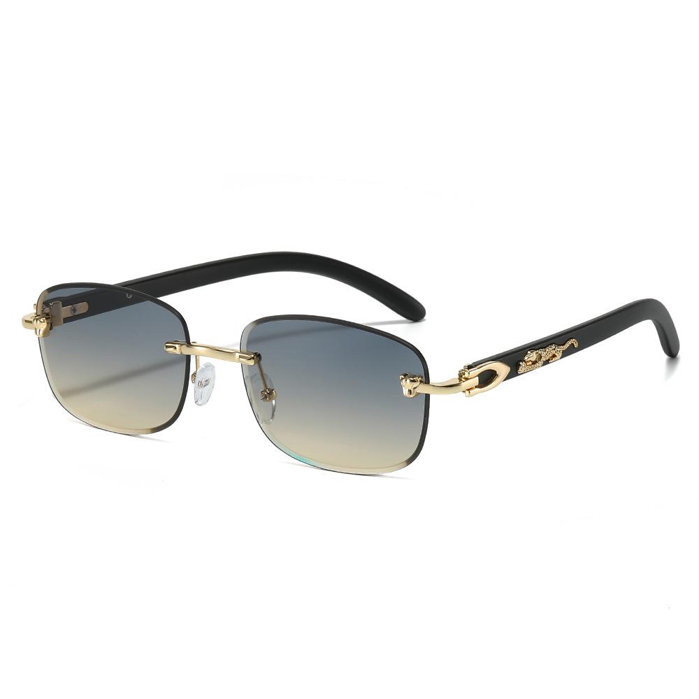 Frameless Sunglasses, Personalized Leopard Square Glasses, Men'S And Women'S Sunglasses.