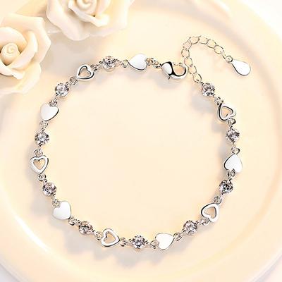 Jewelry Heart Shaped Bracelet Ms. Korean Edition Zircon Crystal Bracelet