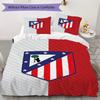 Atletico Madrid Pattern Bedding,Quilt Set Quilt Cover Pillowcase Home Birthday Gift(1 * Duvet Cover + 2 * Pillowcase, Without Core)_lx