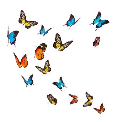 [Q0607] - Multicolored 'Butterflies' Sticker Sheet - 20x70 Cm