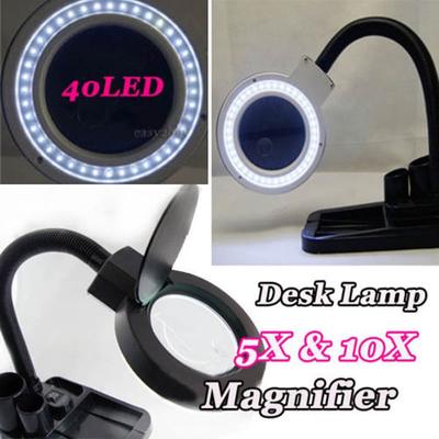EU USUKAU Plug 220V Crafts Glass Lens LED Desk Magnifier EU USUKAU Plug 220V Crafts Glass Lens LED Desk Magnifier