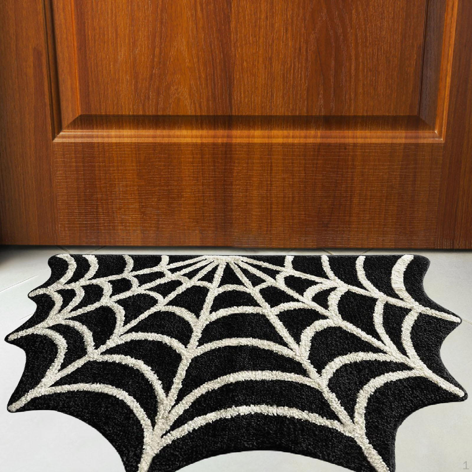 

Halloween Area Rug Web Bath Mat Decorative Decor Comfortable Gothic Floor Doormat for Bedroom 40cmx60cmx2cm
