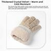 Down Cotton Satin Anti-cold Gloves Soft Finger Mittens Plush Thickened Gloves  Autumn
