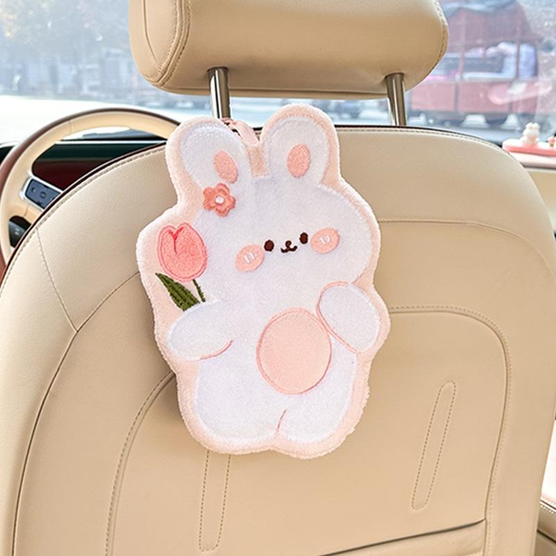 

Cartoon Car-Themed Plush Hand Towel Cute Hanging Dust-Cleaning Home And Car Dual-Purpose Interior Decoration Accessories