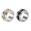 Fashionable Rotatable Ring Elegant Stress Relief Rotating Ring for Women Men Titaniums Steel Geometric Finger Ring F3MD