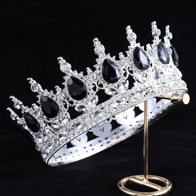 

1pc Luxury Jewelry Bride Tiaras Crown Colorful Gemstones Birthday Ceremonies Photography Props Fashion Hair Accessories Crown