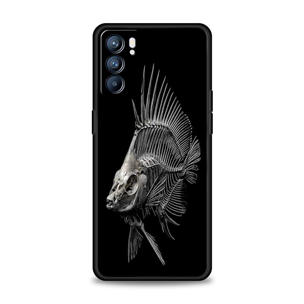 

Fish Bone Phone Case For Oppo A17 A31 A54 A57 A78 A79 A98 Find X5 X6 Reno 6 7 8 10 11 12 13 F Pro 5G Soft TPU Cover Fundas Capas Reno10