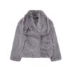 Fox fur coat women's large lapel short furry coat winter warm