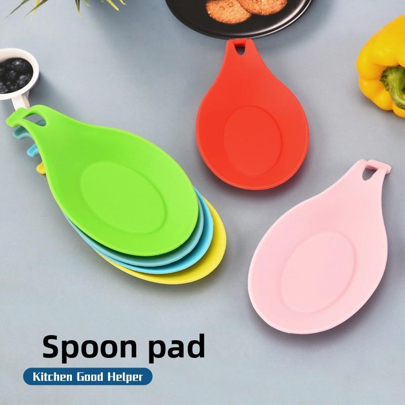 Shein Modern TPE Spoon Rest Mat Easy Clean, Heat Resistant, Non-Slip Kitchen Utensil Holder Irregular Shape