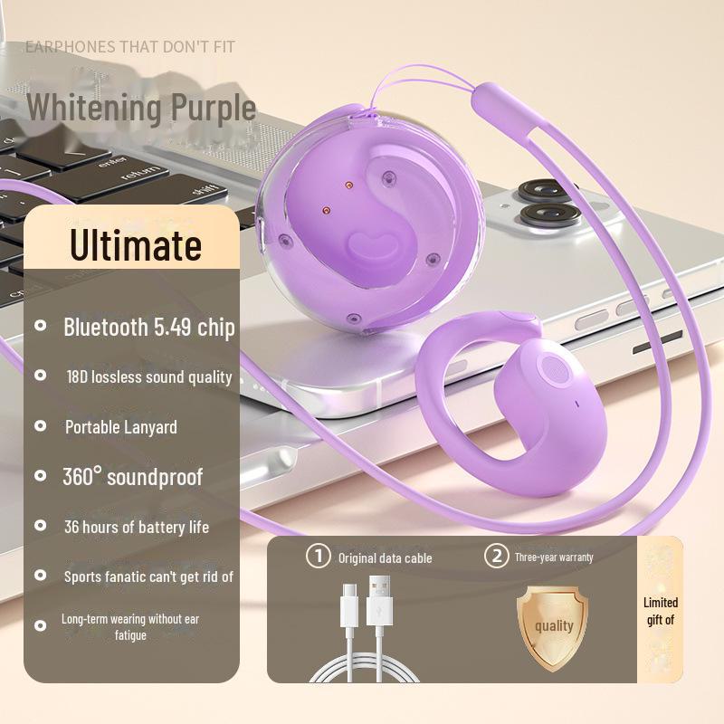 

BY01 Маленький кокосовый шарик H585 Bluetooth наушники с костной проводимостью для заушных наушников для спорта без вкладышей BY01 фиолетовый