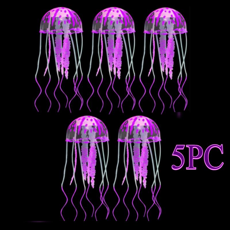 Artificial Swim Glowing Effect Jellyfish Aquarium Decoration Fish Tank Underwater Luminous Ornament
