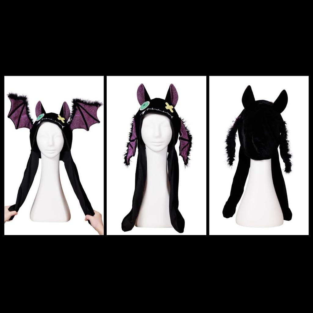 Clearstone Fledermaus-Flip für Halloween Cosplay Hut, Unisex, Schwarz,