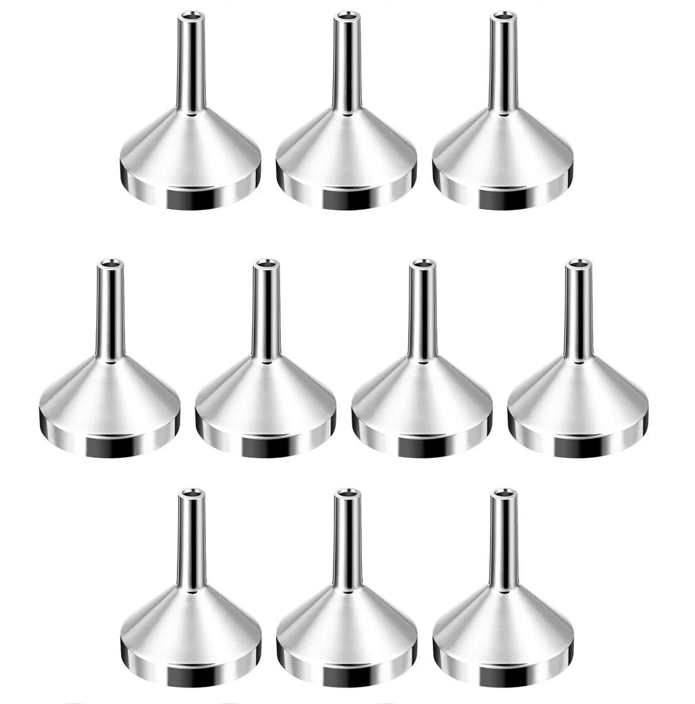 5/10pcs Metal Mini Funnel Kitchen Oil Liquid Funnel with Detachable Filter Wide Mouth Funnel for Repackage Perfume Kitchen Tools