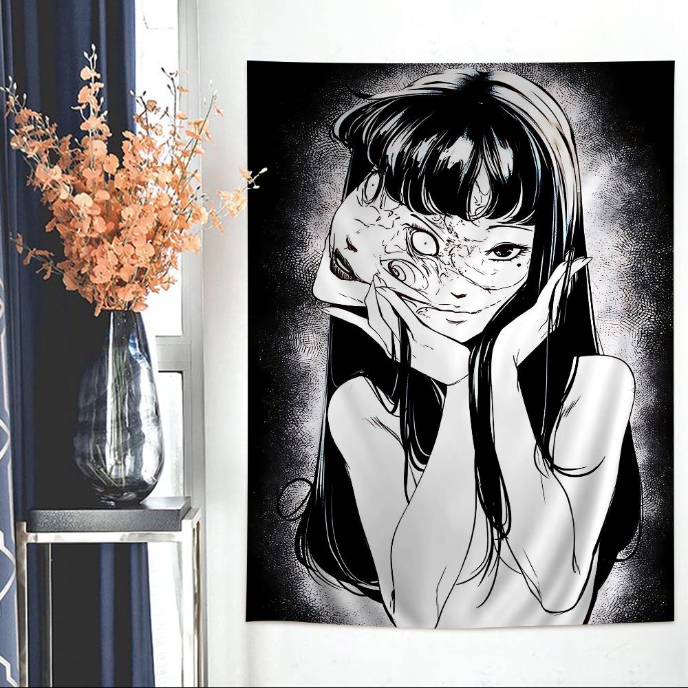 Japan Anime Junji Ito Cartoon Tapestry Art Science Fiction Room Home Decor Wall Hanging Sheets
