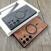 Matte PU Leather Case For For Samsung Galaxy S26 S25 S24 S23 S22 S21 Ultra Plus FE Note 20 For Magsafe Wireless Charge Cover