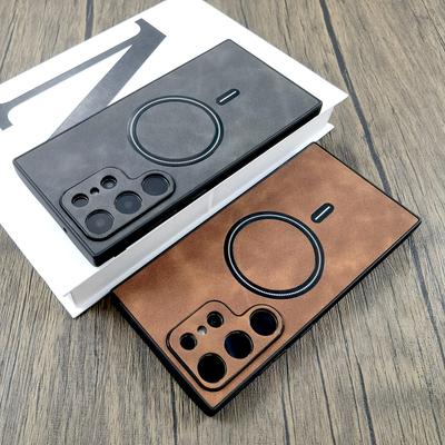 Matte PU-Ledertasche Für Für Samsung Galaxy S26 S25 S24 S23 S22 S21 Ultra Plus FE Note 20 Für Magsafe Kabelloses Ladecover