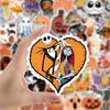 50Pcs Halloween Cartoon Stickers Various Pumpkin Witch Skull Ghost Funny Decals Waterproof PVC Adhesive Halloween DIY Decoration Stickers for