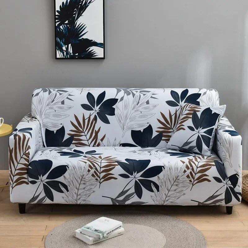 Bedruckter Stretch-Sofabezug für Wohnzimmer, L-förmiger Kombinations-Chaise-Sofabezug, Heimdekoration, 1/2/3/4 Sitze, abnehmbar