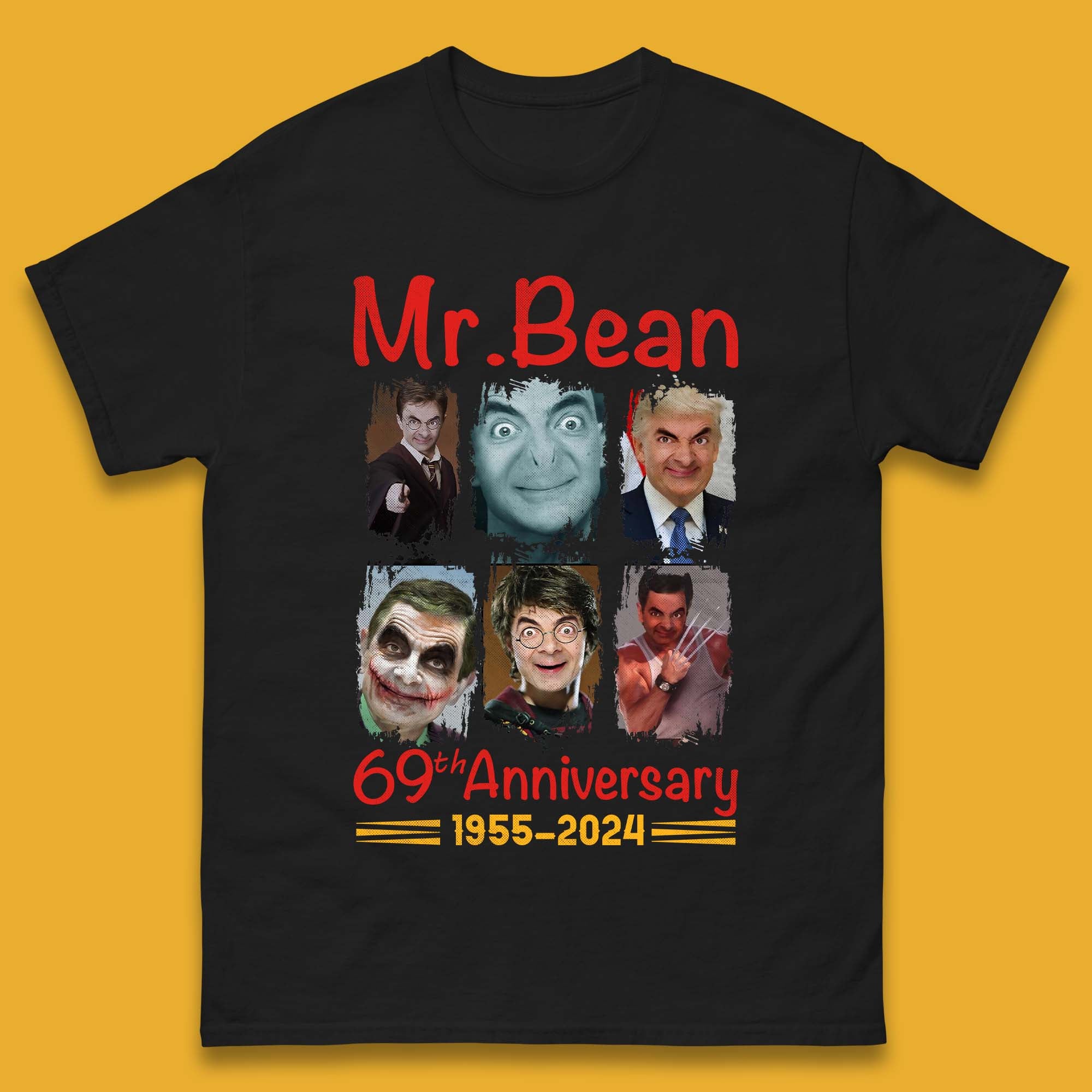 Mr. Bean 69th Anniversary Mens T-Shirt Womens Tops Tees S