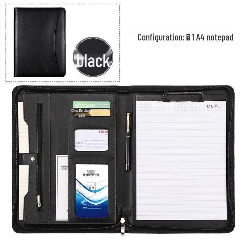 

Многофункциональная кожаная папка для документов формата А4 на молнии - Офисные принадлежности для бизнеса