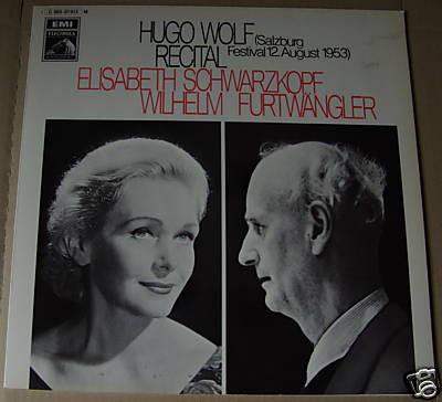 

LP Record ELISABETH SCHWARZKOPF, WILHELM FURT - Hugo Wolf Recital 1C06301915M EMI Germany Classical Used