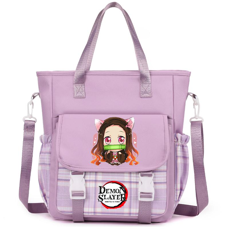 Demon Slayer Tote Bag Crossbody Bag Carrying Bag Shoulder Bag for Teenager Girl Boy Back To School Bag Men Women Leisure Travel Bag Mochila